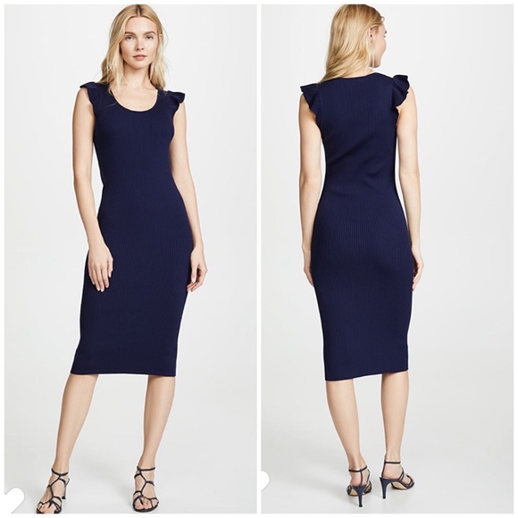 Hatch maternity Chloe ruffle ribbed knit dress - Picture 3 of 7